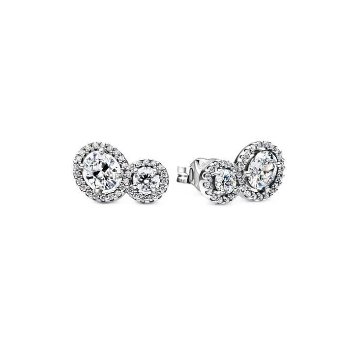 PANDORA JEWELRY Mod. HALO AND HUG STUD EARRINGS - WW.293774C01 - Teknashop Ltd