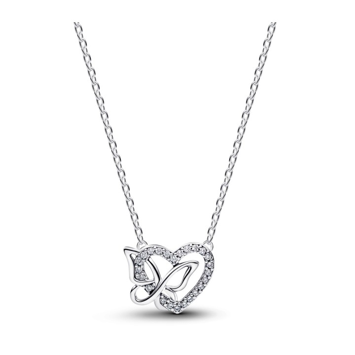 PANDORA JEWELRY Mod. ENTWINED HEART & BUTTERFLY NECKLACE - WW.394477C01-45 - Teknashop Ltd