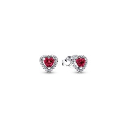PANDORA JEWELRY Mod. ELEVATED RED HEART STUD EARRINGS - WW.298427C04 - Teknashop Ltd