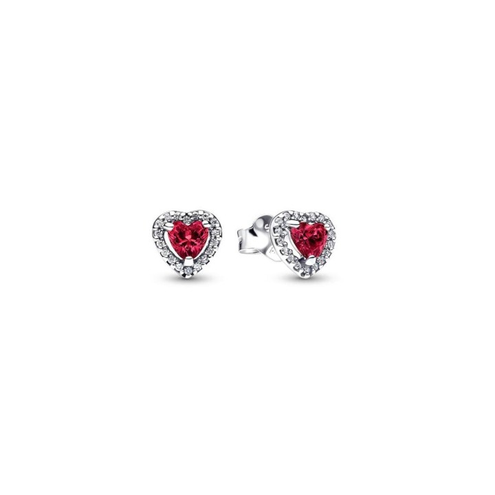 PANDORA JEWELRY Mod. ELEVATED RED HEART STUD EARRINGS - WW.298427C04 - Teknashop Ltd
