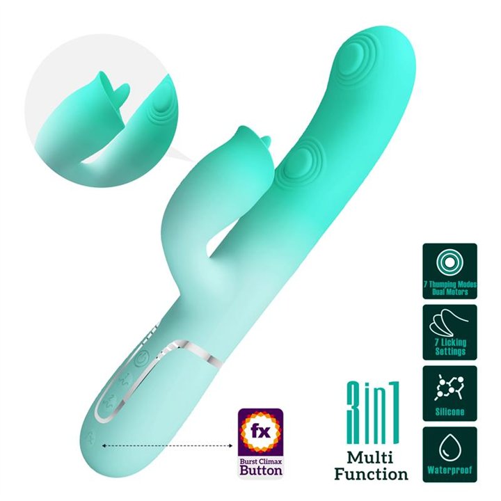 Gigi Rabbit Vibrator Thumping and Licking - BW-500035-4 - Teknashop Ltd