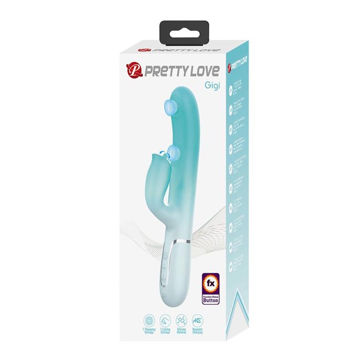 Gigi Rabbit Vibrator Thumping and Licking - BW-500035-4 - Teknashop Ltd