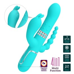 Cammy Tripple Rabbit Vibrator with Beads Turquoise - BW-500036-1 - Teknashop Ltd