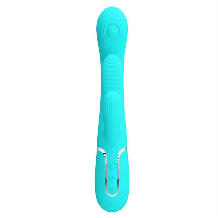 Shania Tripple Rabbit Vibrator Turquoise - BW-500041-1 - Teknashop Ltd
