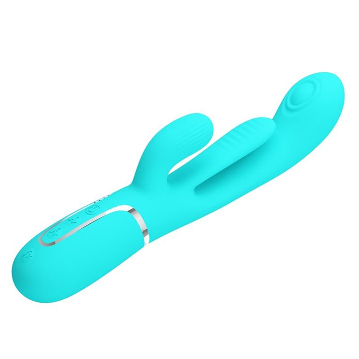 Shania Tripple Rabbit Vibrator Turquoise - BW-500041-1 - Teknashop Ltd