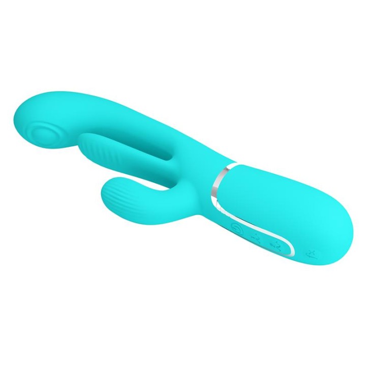 Shania Tripple Rabbit Vibrator Turquoise - BW-500041-1 - Teknashop Ltd