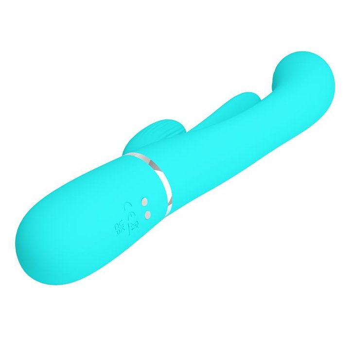 Shania Tripple Rabbit Vibrator Turquoise - BW-500041-1 - Teknashop Ltd