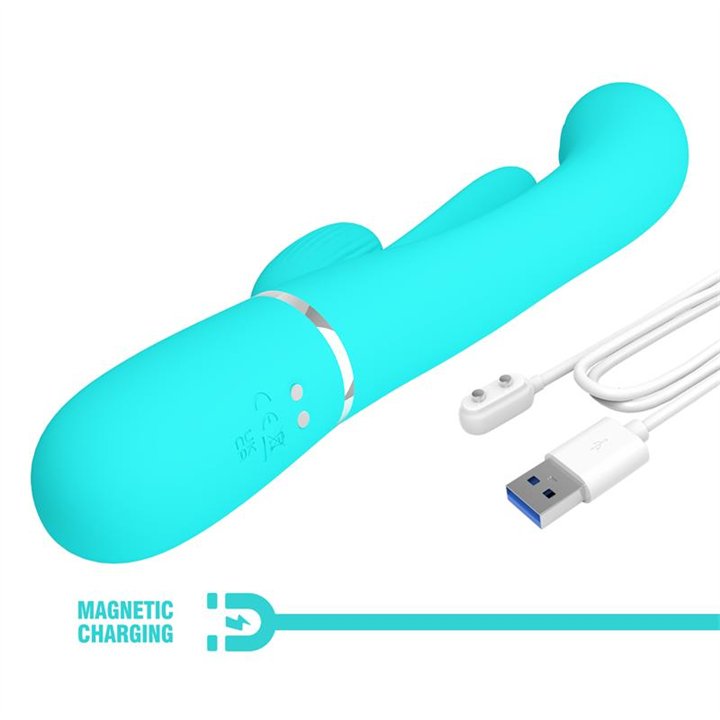 Shania Tripple Rabbit Vibrator Turquoise - BW-500041-1 - Teknashop Ltd