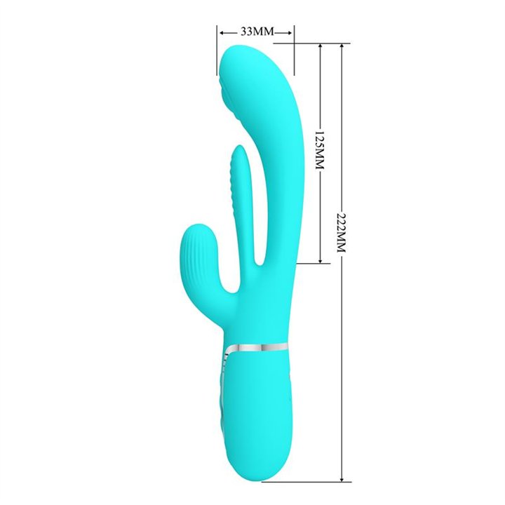 Shania Tripple Rabbit Vibrator Turquoise - BW-500041-1 - Teknashop Ltd
