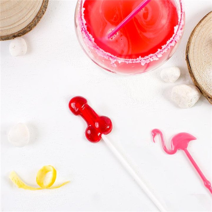 Penis Shaped Lollipop Strawberry Daiquiri Flavor with Alcohol - F1730 - Teknashop Ltd