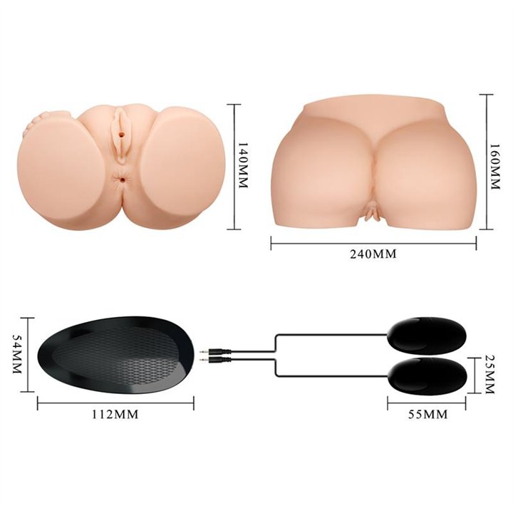 Vibrating Vagina and Ass Masturbator - BM-009039Z-1 - Teknashop Ltd
