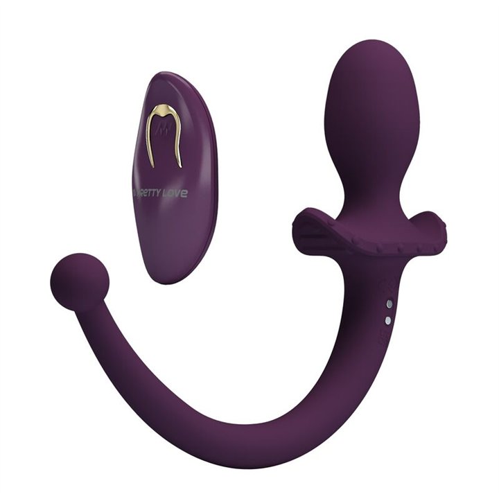 PRETTY LOVE - LIOEA VIBRATING ANAL PLUG WITH TAIL 12 FUNCTIONS PURPLE REMOTE CONTROL - D-246167 - Teknashop Ltd