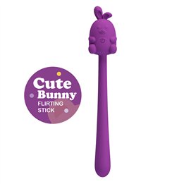 PRETTY LOVE - CUTE BUNNY FLIRTING STICK FLEXIBLE VIBRATOR USB RECHARGEABLE PURPLE - D-246030 - Teknashop Ltd