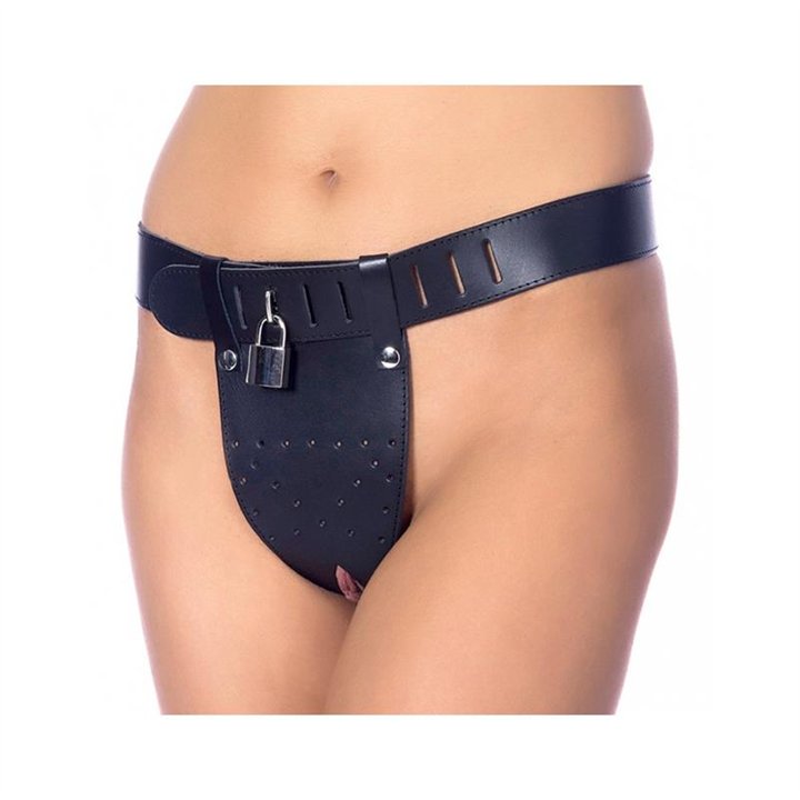 Leather Chastity Briefs with Padlocks - R7241.4 - Teknashop Ltd