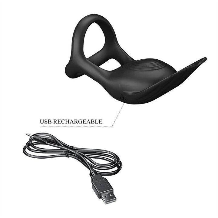 Silas Vibrating Penis Ring Black - BI-210318 - Teknashop Ltd