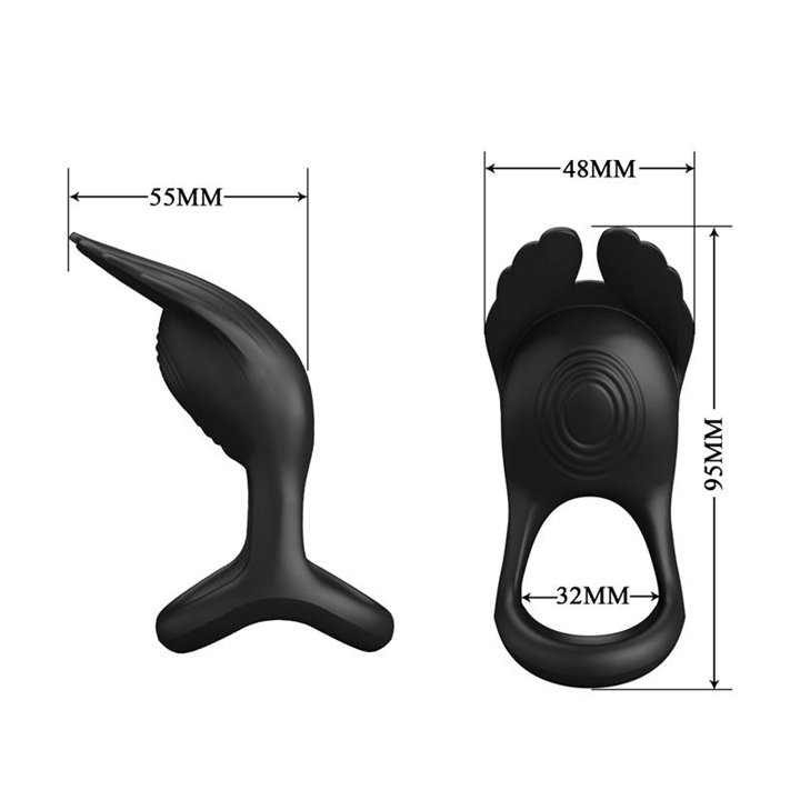Silas Vibrating Penis Ring Black - BI-210318 - Teknashop Ltd