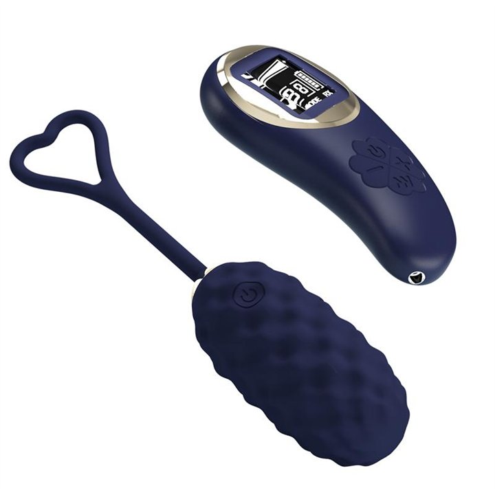 Vivian Vibrating Egg with Digital Screen Remote Control Blue - BI-300027W-LED - Teknashop Ltd