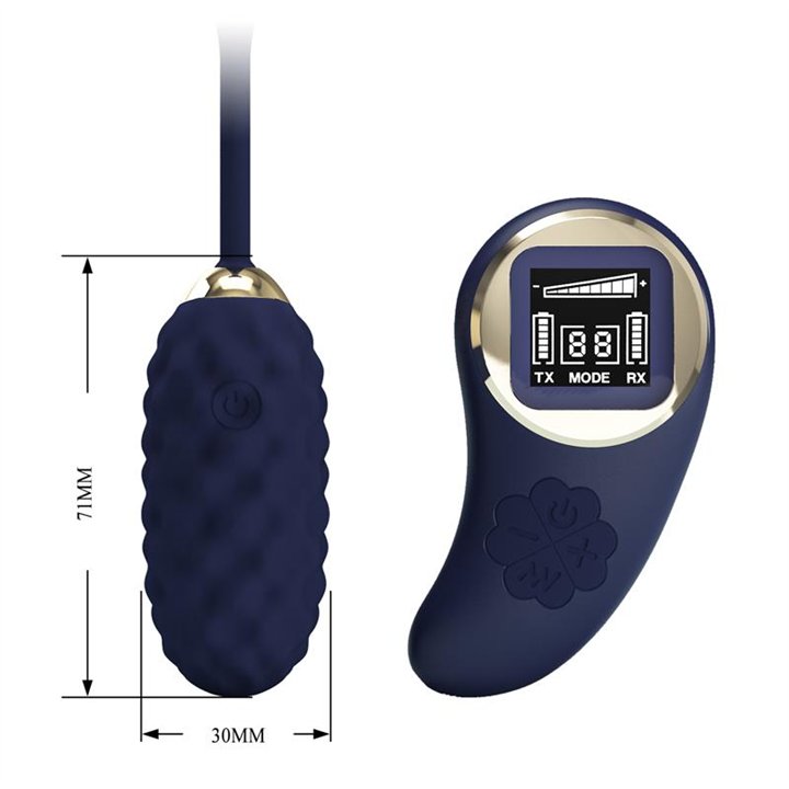 Vivian Vibrating Egg with Digital Screen Remote Control Blue - BI-300027W-LED - Teknashop Ltd