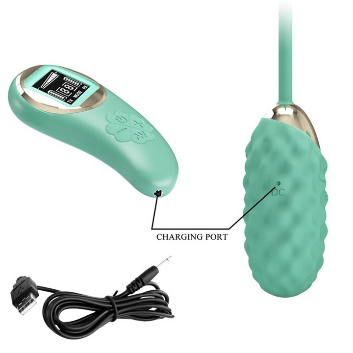 Vivian Vibrating Egg with Digital Screen Remote Control Green - BI-300027W-LED-1 - Teknashop Ltd