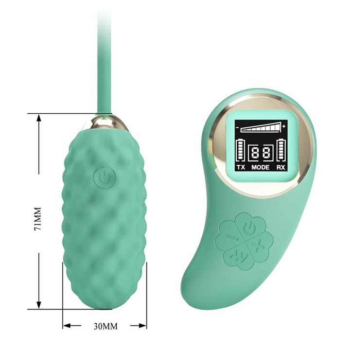Vivian Vibrating Egg with Digital Screen Remote Control Green - BI-300027W-LED-1 - Teknashop Ltd