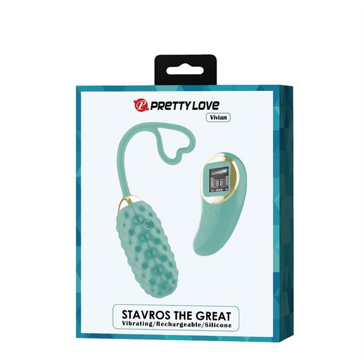 Vivian Vibrating Egg with Digital Screen Remote Control Green - BI-300027W-LED-1 - Teknashop Ltd