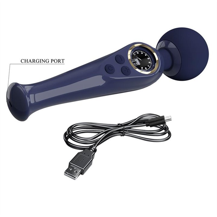 Skyler Massager Wand with Digital Screen Blue - BW-055016LED-1 - Teknashop Ltd