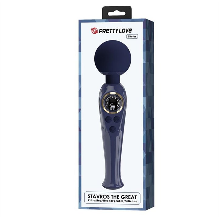 Skyler Massager Wand with Digital Screen Blue - BW-055016LED-1 - Teknashop Ltd