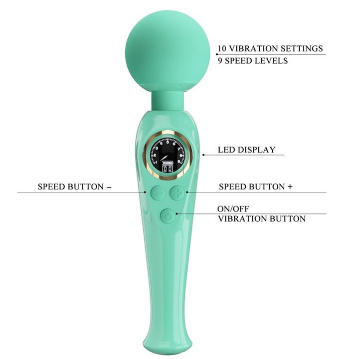 Skyler Massager Wand with Digital Screen Green - BW-055016LED-2 - Teknashop Ltd