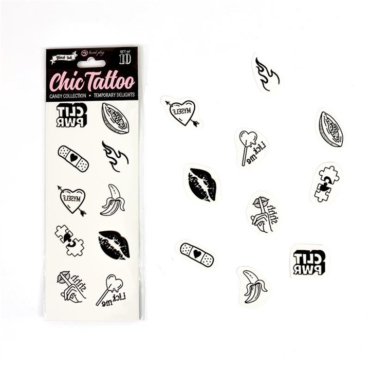 10 temporary Tattoos Candy Collection - F6258 - Teknashop Ltd