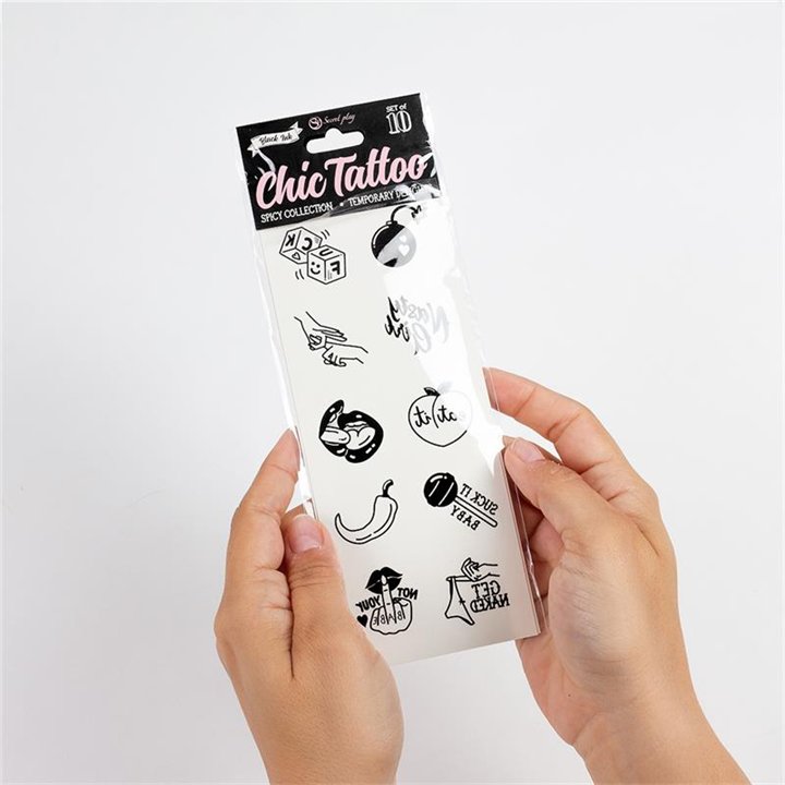 10 temporary tattoos Spicy Collection - F6259 - Teknashop Ltd