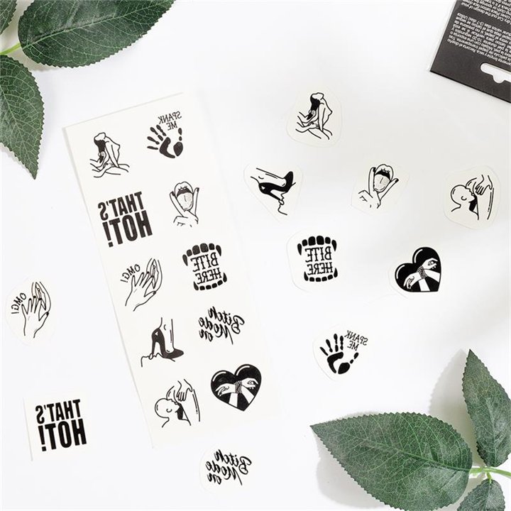 10 temporary tattoos Kinky Collection - F6260 - Teknashop Ltd