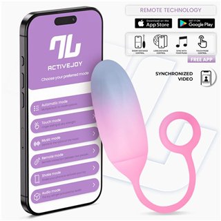 Vibrating Egg Double Layer Silicone with APP Blue/Pink - IN-234 - Teknashop Ltd