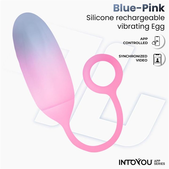 Vibrating Egg Double Layer Silicone with APP Blue/Pink - IN-234 - Teknashop Ltd