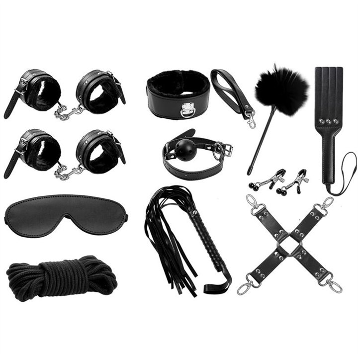Bondage Set 11 Pieces Black - IB-625 - Teknashop Ltd