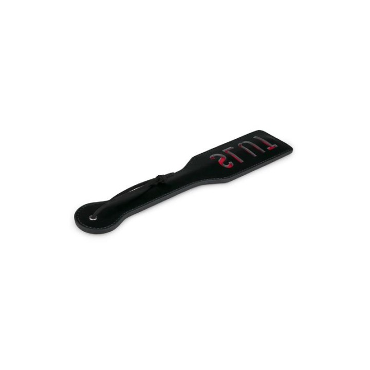 Black Leather Paddle - Slut - ET232BLK - Teknashop Ltd