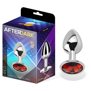 Butt Plug with Jewel Red Rubby Size S Aluminium - AD-294 - Teknashop Ltd
