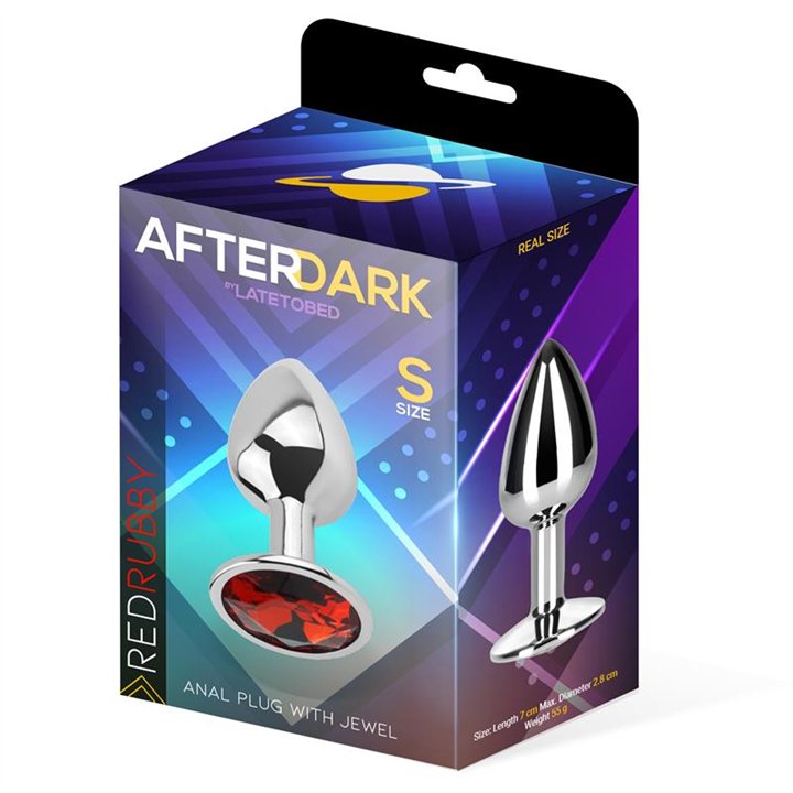 Butt Plug with Jewel Red Rubby Size S Aluminium - AD-294 - Teknashop Ltd