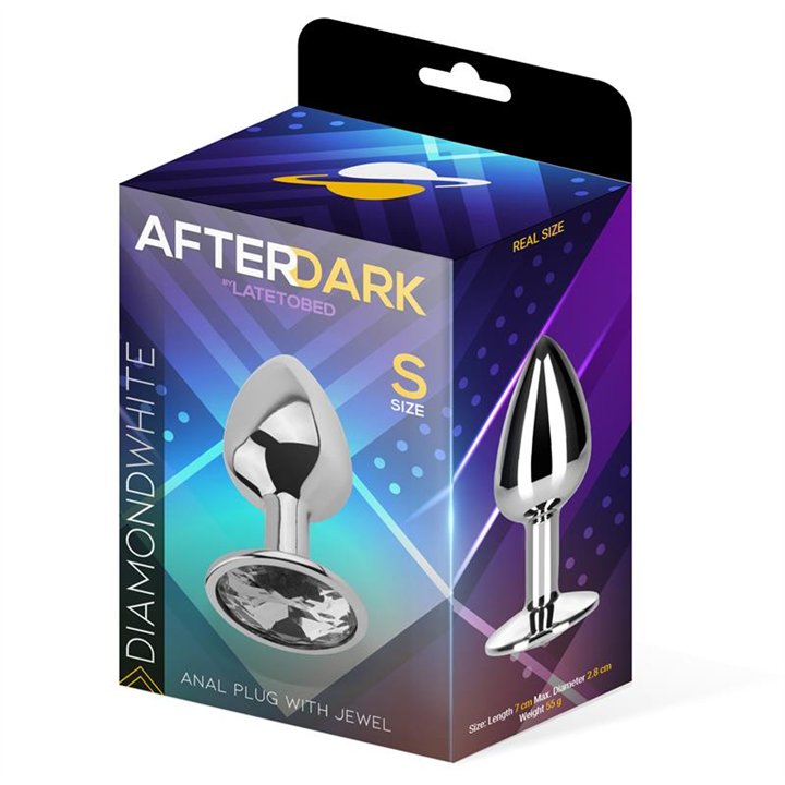 Butt Plug with Jewel Diamond White Size S Aluminium - AD-288 - Teknashop Ltd