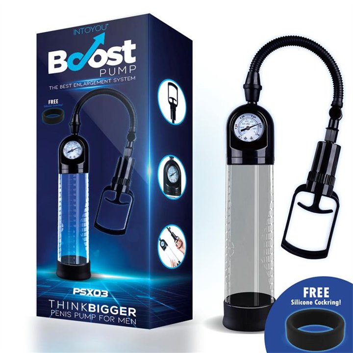 Manual Penis Pump with Valve PSX03 Crystal - BO-078 - Teknashop Ltd