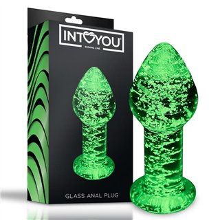 Glow in the Dark Glass Butt Plug - SL-150 - Teknashop Ltd