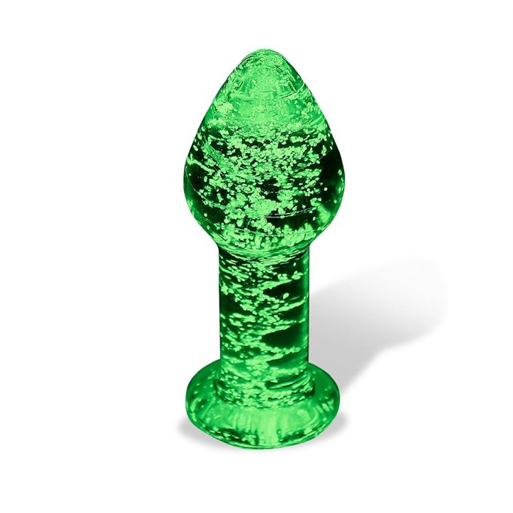 Glow in the Dark Glass Butt Plug - SL-150 - Teknashop Ltd