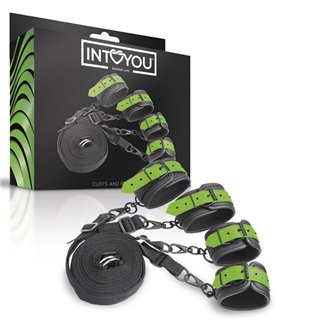 Glow in the Dark Cuffs and Restraints Bed Set - SL-158 - Teknashop Ltd