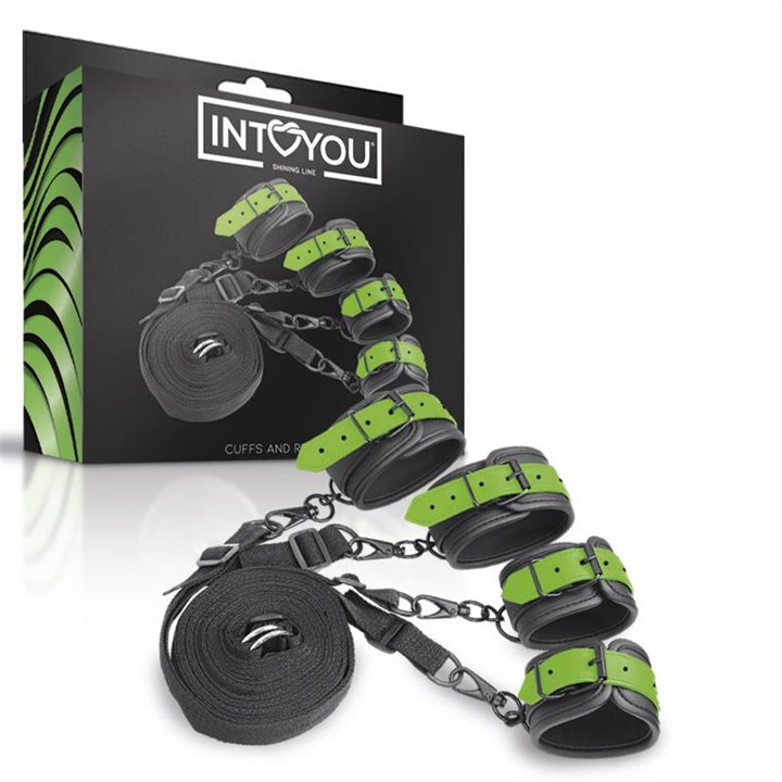 Glow in the Dark Cuffs and Restraints Bed Set - SL-158 - Teknashop Ltd