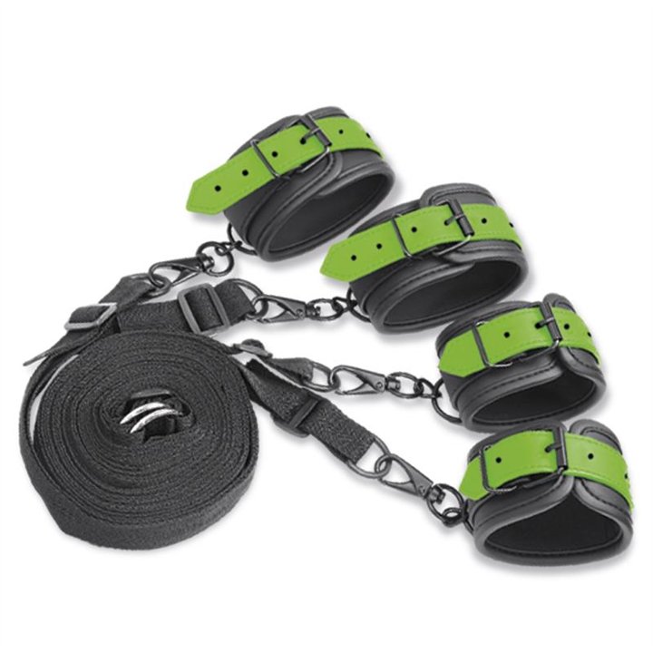 Glow in the Dark Cuffs and Restraints Bed Set - SL-158 - Teknashop Ltd