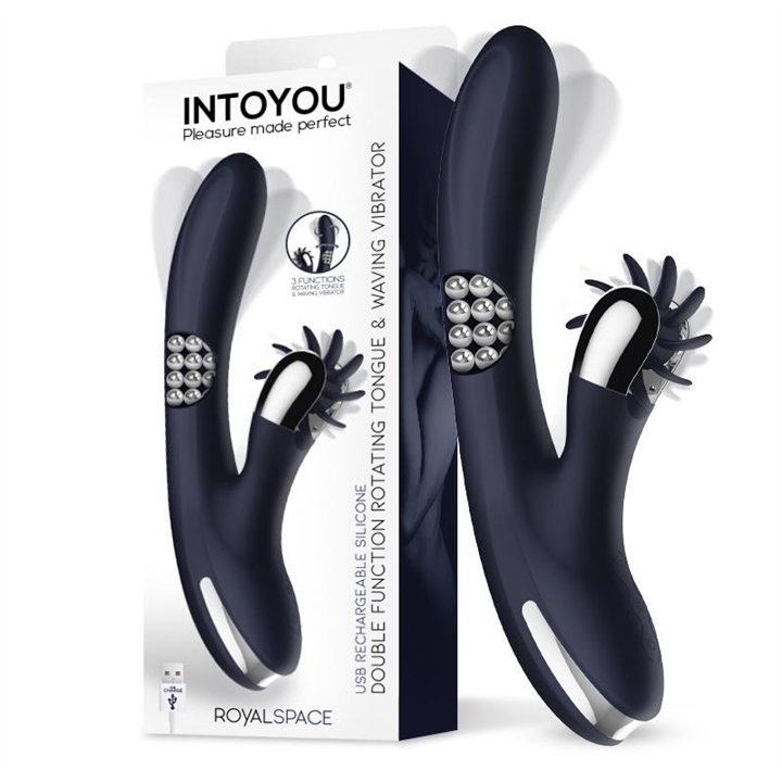 Royalspace Vibe with Rotating Tongues and 360º Internal Beads Blue - U-548 - Teknashop Ltd