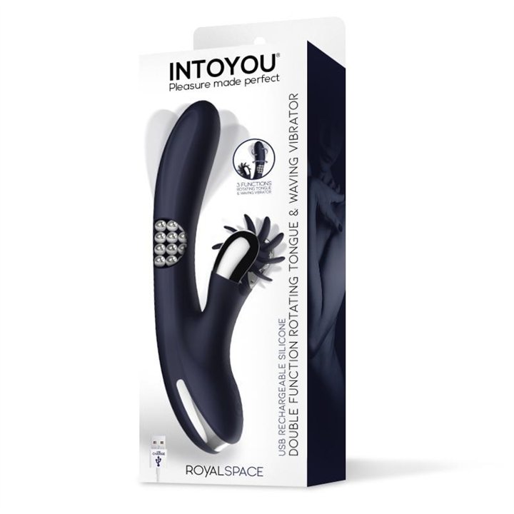 Royalspace Vibe with Rotating Tongues and 360º Internal Beads Blue - U-548 - Teknashop Ltd