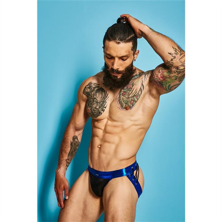 C4M14 Desire Jockstrap Blue Leatherette - 3760294775783 - Teknashop Ltd