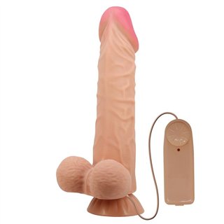 Sliding Skin Vibrating Dildo with Remote Control 24 cm - BW-008104ZRG - Teknashop Ltd