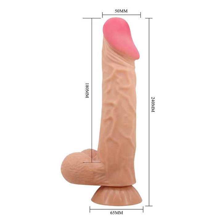 Sliding Skin Vibrating Dildo with Remote Control 24 cm - BW-008104ZRG - Teknashop Ltd