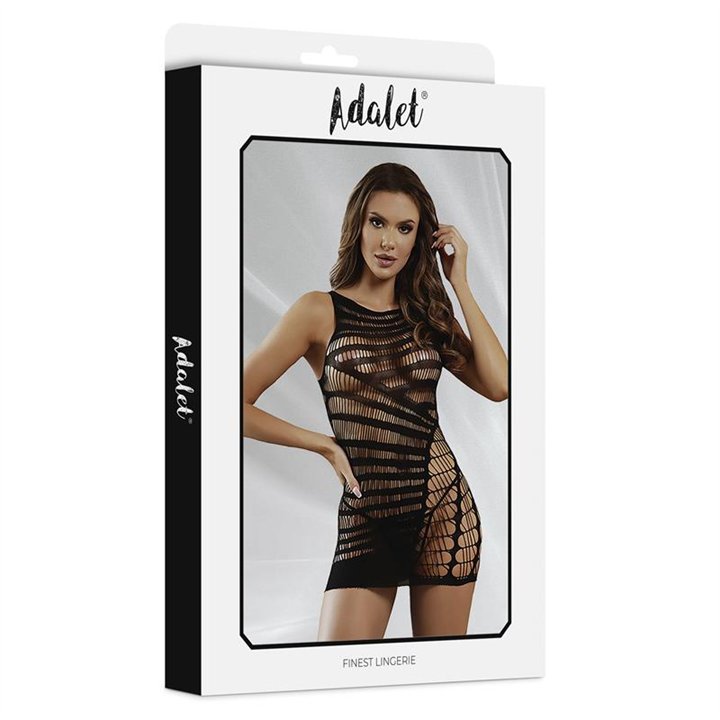 Ilona Fishnet Bodystocking with Vertical Patron - A-397 - Teknashop Ltd